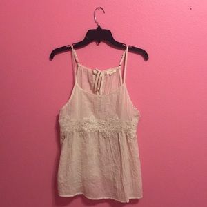 Ganji LA Large lace floral tie back tank top